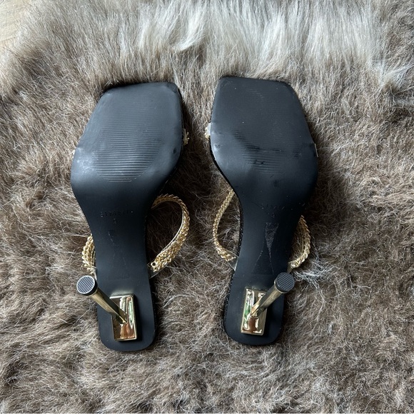 Simmi London Jessy Mules With Chain Detail - Black and Gold - US 11 (UK 9) - NEW - Picture 4 of 6